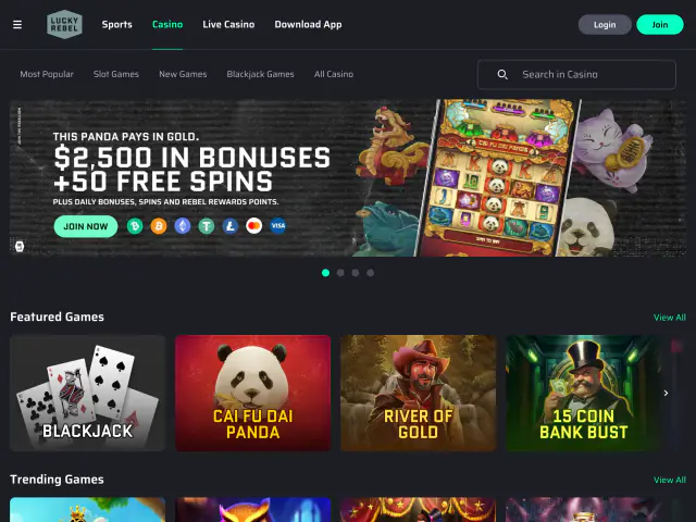 Lucky Rebel homepage